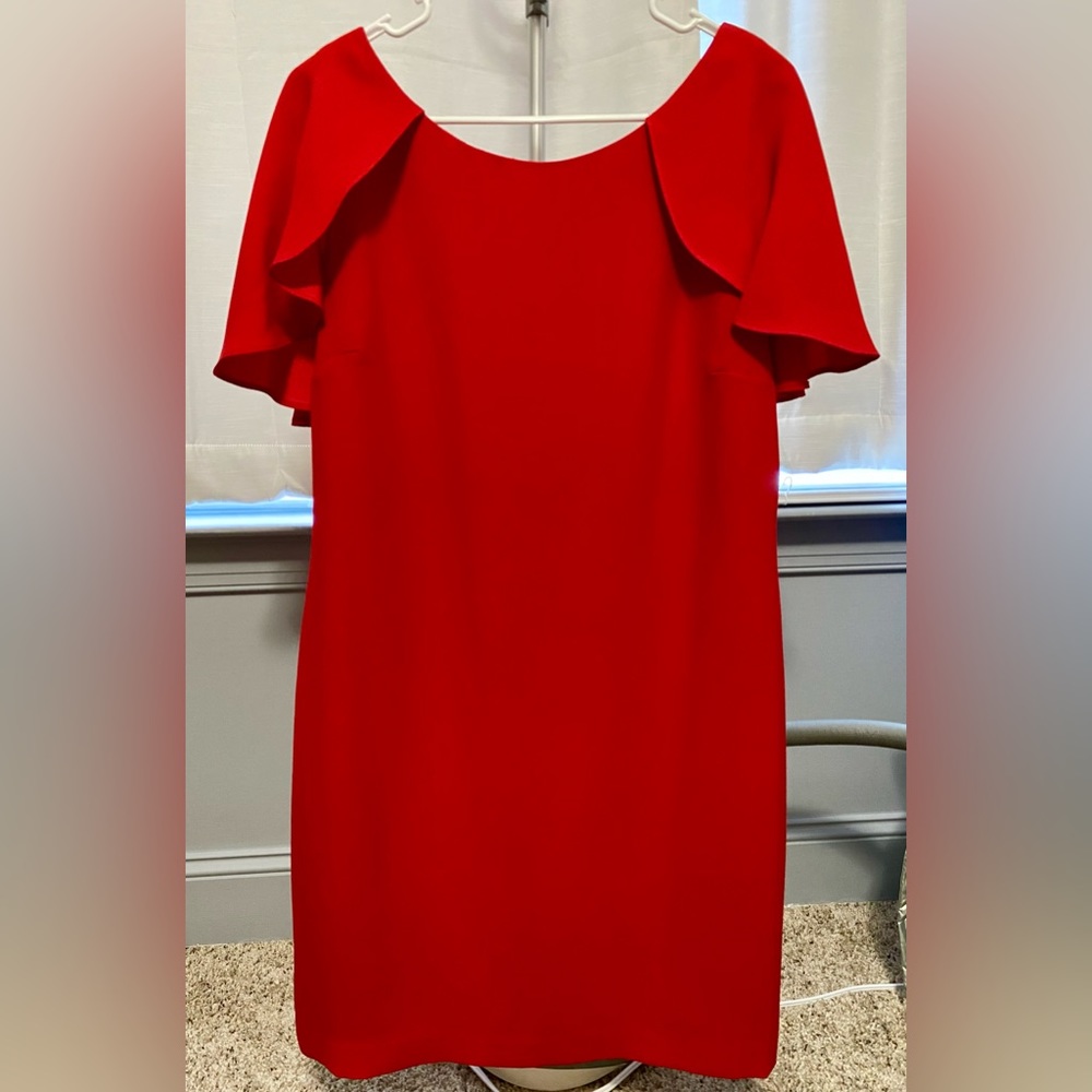 Jessica Simpson Red Cape Sleeve Dress